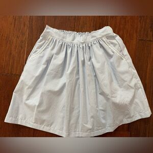 Light Blue Gingham Girls' Skirt - Elastic Waist